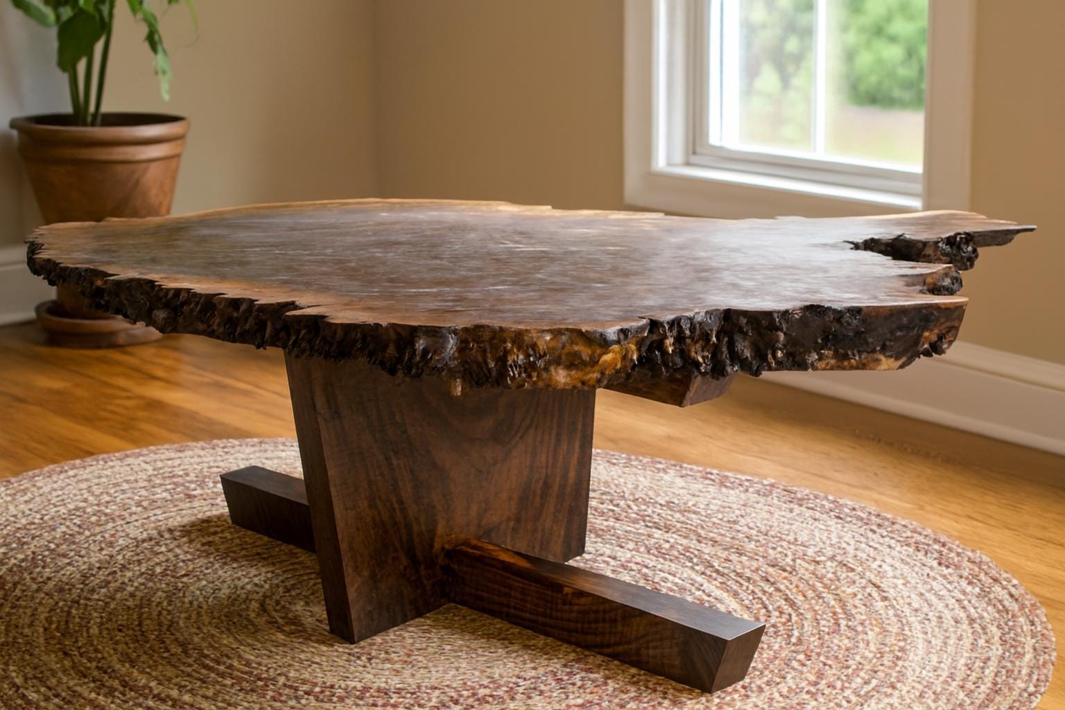 Minguren I Coffee Table Inspired by George Nakashima, Claro Black