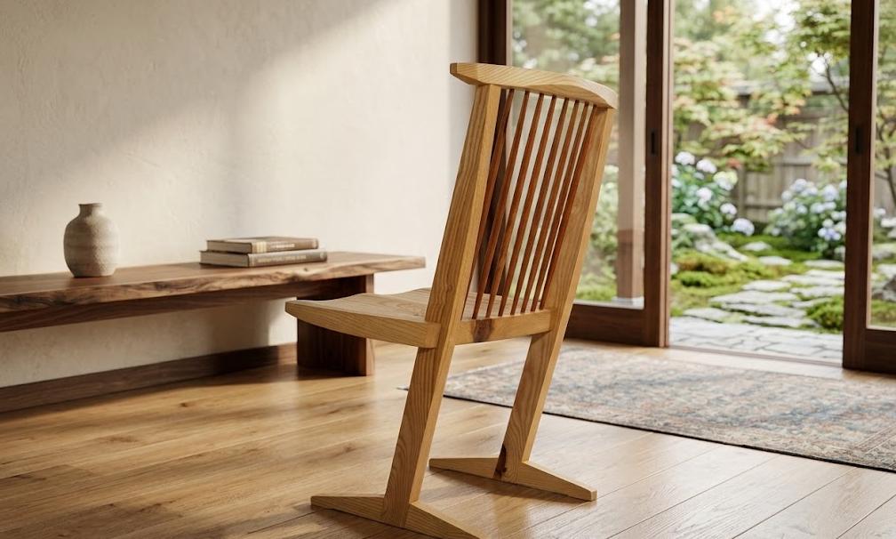 Mid Century Modern Dining Chair – Nakashima Inspired Conoid Design
