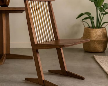 Mid Century Modern Dining Chair – Nakashima Inspired Conoid Design