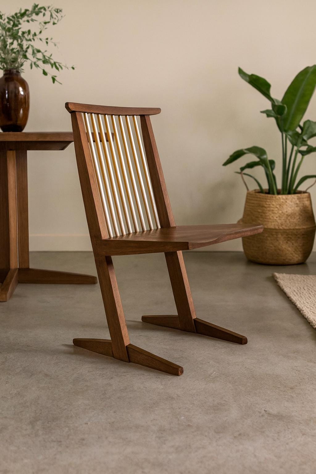 Mid Century Modern Dining Chair – Nakashima Inspired Conoid Design