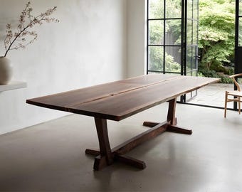 Mid Century Modern | Live Edge Dining Table | Nakashima Inspired