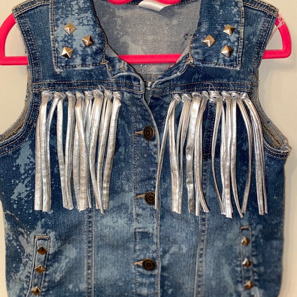 Bleached fringe vest