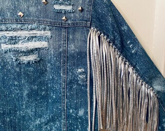 ジャケット・アウター MESA fringe denim studs jacket y2k MESA fringe denim studs jacket y2k
