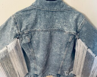 Silver and White fringe jacket