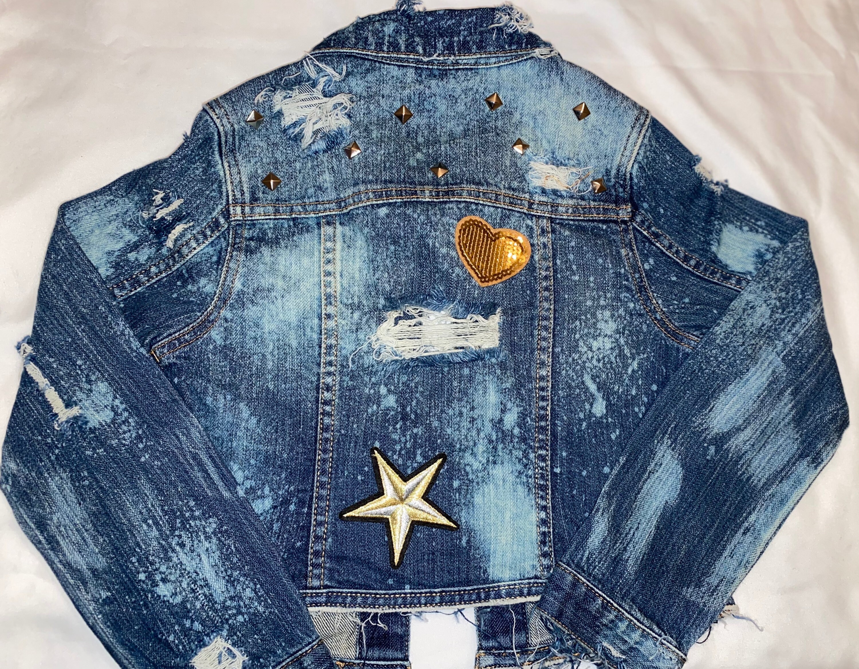 GOLD / ゴールド14oz.DENIM JACKET HARD WASHED Gold Patched Denim - Etsy