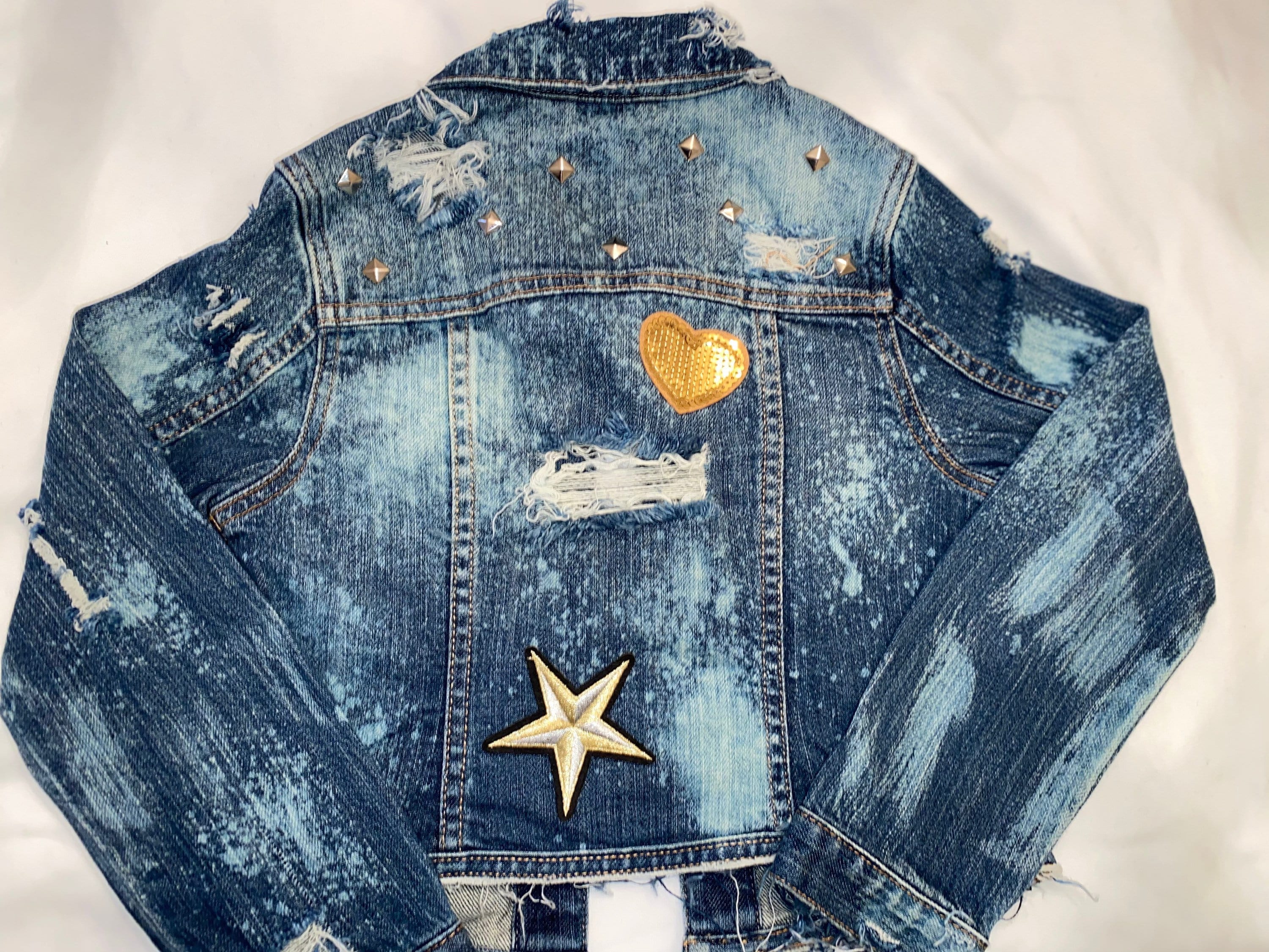 Gold Patched Denim - Etsy