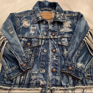 Distressed Fringe Denim Jacket