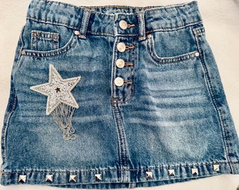 Star Denim Skirt