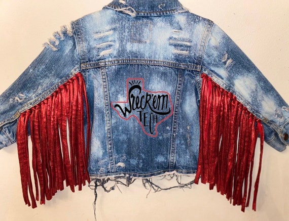 Wreck Em Fringe Denim Jacket - Etsy