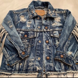 Distressed Fringe Denim Jacket