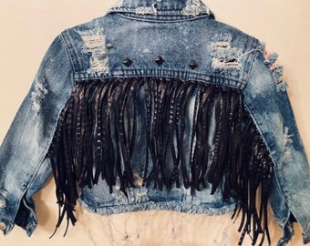 Metallic black full fringe