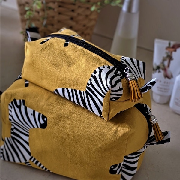 Zebra MAKE UP BAG | Mothers Day | Gift idea | Zebra Print | Zipped Boxy Bag | Travel Bag | Medicine Bag | Cosmetic Bag | Purse | Notions Bag
