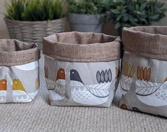 Funky CHICKEN Fabric Storage Basket Organiser: Choice of 3 sizes to help you organise your bedroom or home