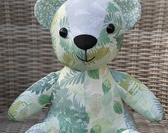 MEMORY BEAR KEEPSAKE 12" Handmade, Unique Gift Bereavement Bear. Treasured Keepsake from Upcycled Clothes, personalised gift