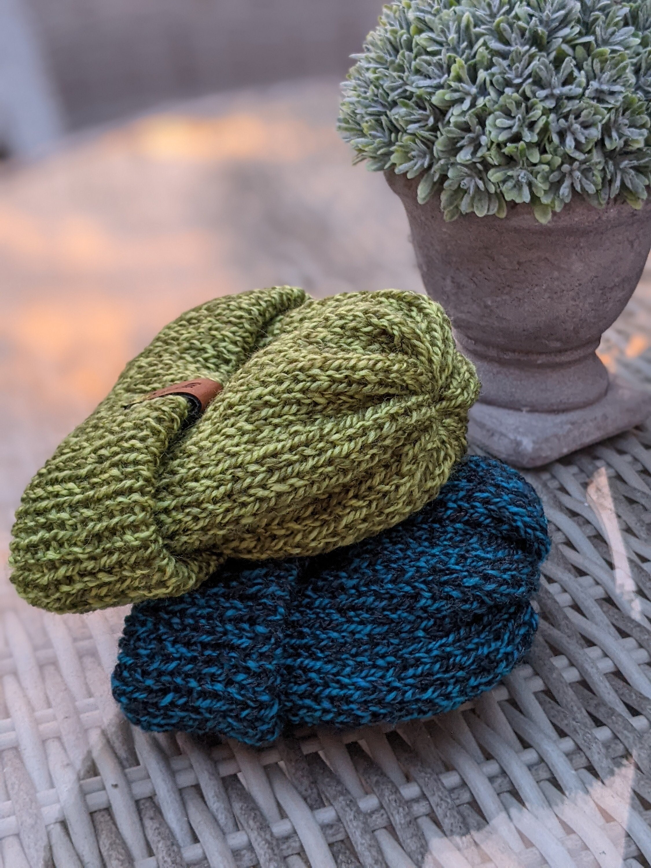 KNITTED BABY BEANIE Hat | Reversible | Double Layer | Woolly Hat | New Baby Gift | Baby Hat | Toddler Hat | Newborn | Choice of 2 Colours