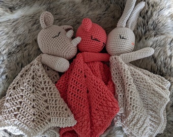 Soft Crochet Comforter Lovey Blanket - Perfect Gift for Newborns