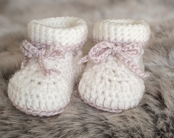 Crochet Baby Booties, handmade, perfect gift for a new baby with a choice of colours