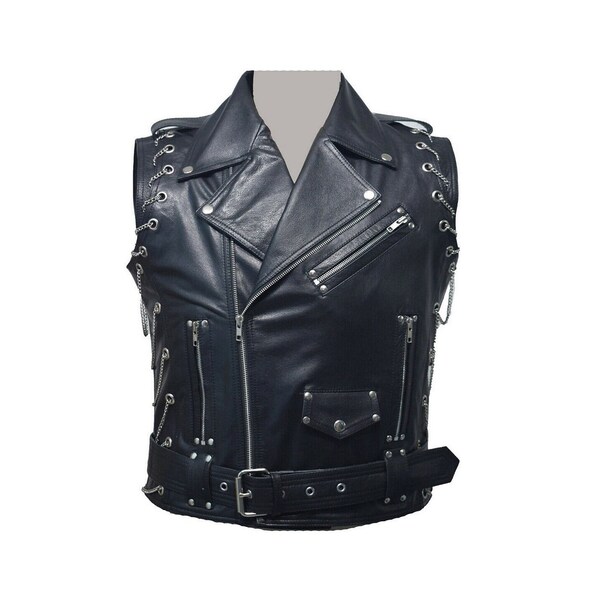 Leather Vest Chains Etsy