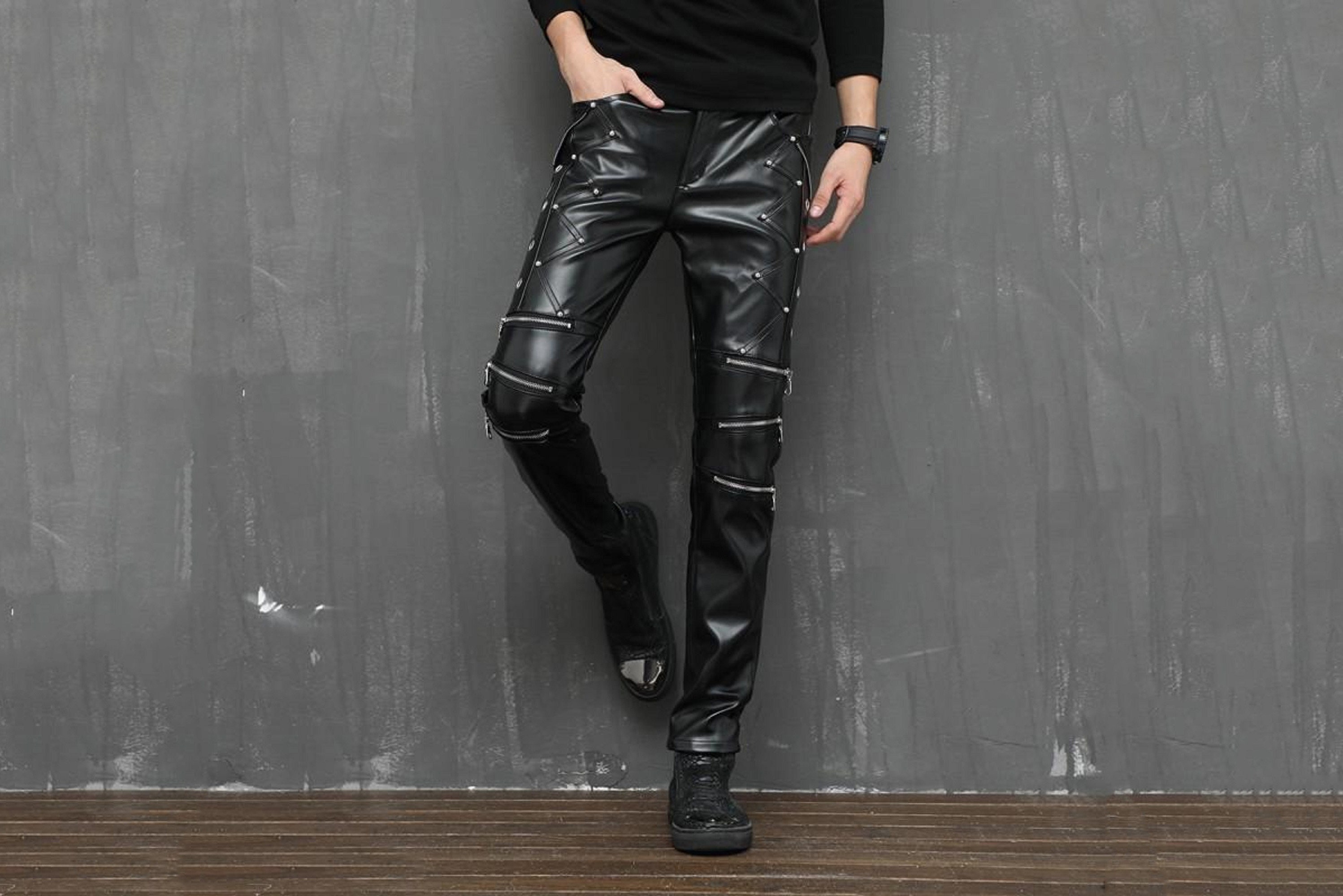 Mens Leather Zip Pants Genuine Sheep Skin Leather Pants Skin - Etsy