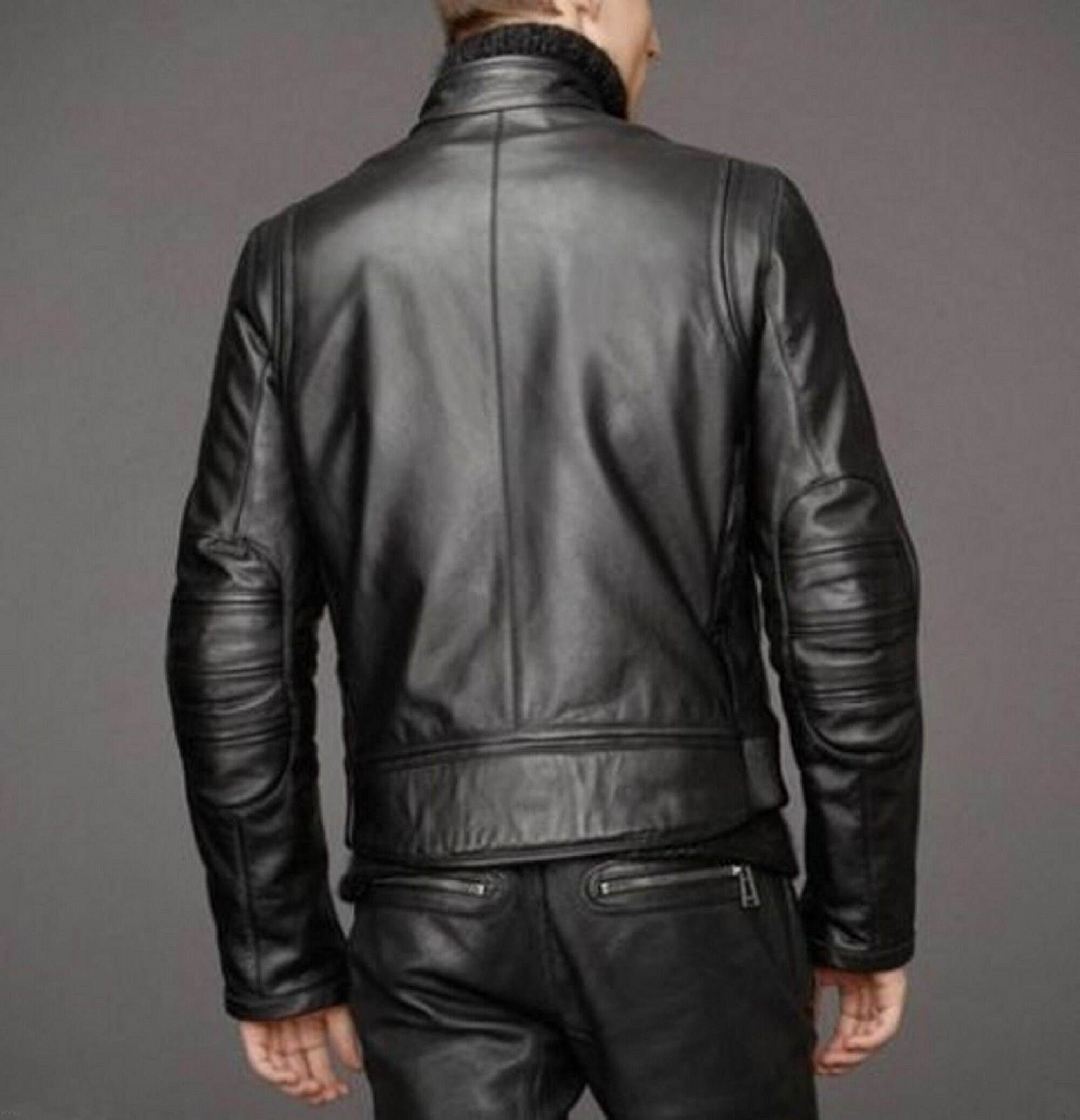 Men's Sheep Leather Jacket Black Slim Fit Leather Jacket - Etsy