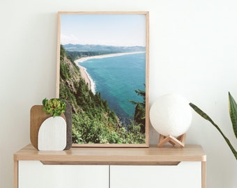 Oregon Coast Blue Water Ocean Photo, Pacific Northwest Printable Wall Art, Instant Digital Download, Home Decor, Fine Art Photography