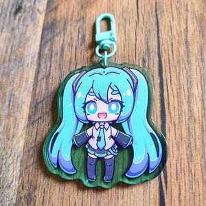 Hatsune Miku | 2.75in Double-Sided Clear Vocaloid Acrylic Keychain