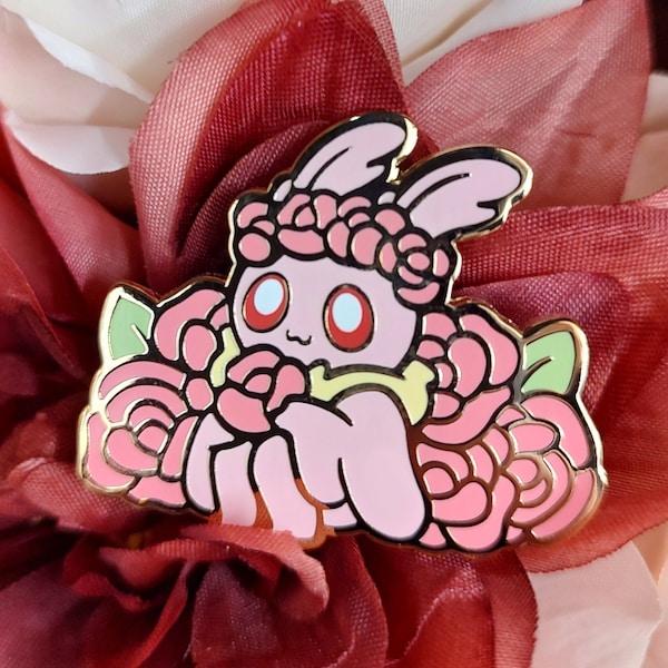 Pink Mothman Enamel Pin - Rosy Maple Moth Pin