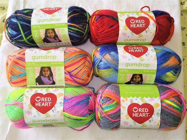 Red Heart GUMDROP Yarn 4 oz/204 yds Soft Acrylic 1 Ball You Etsy