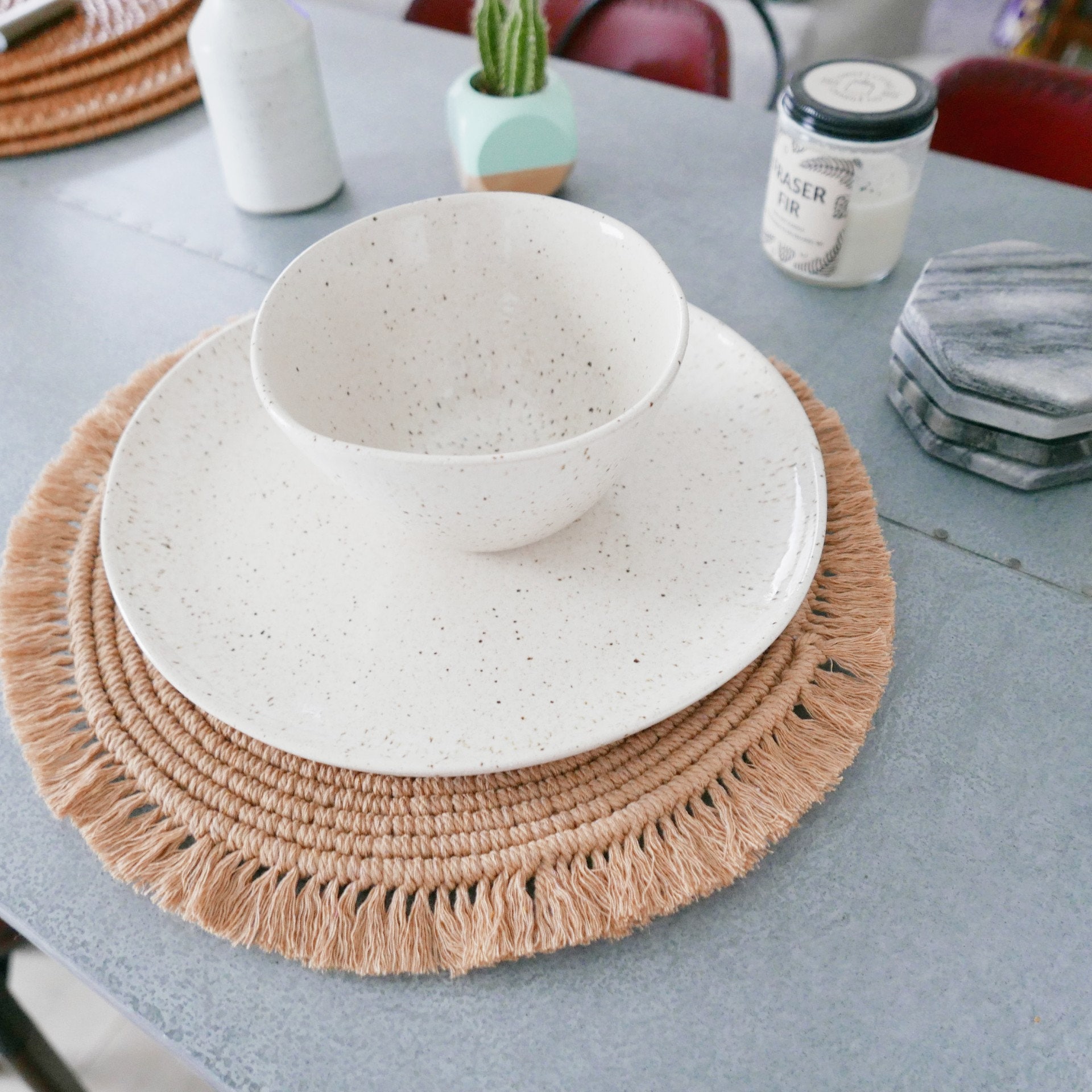 Macrame Round Placemats Handmade Boho Home Table Decor Etsy