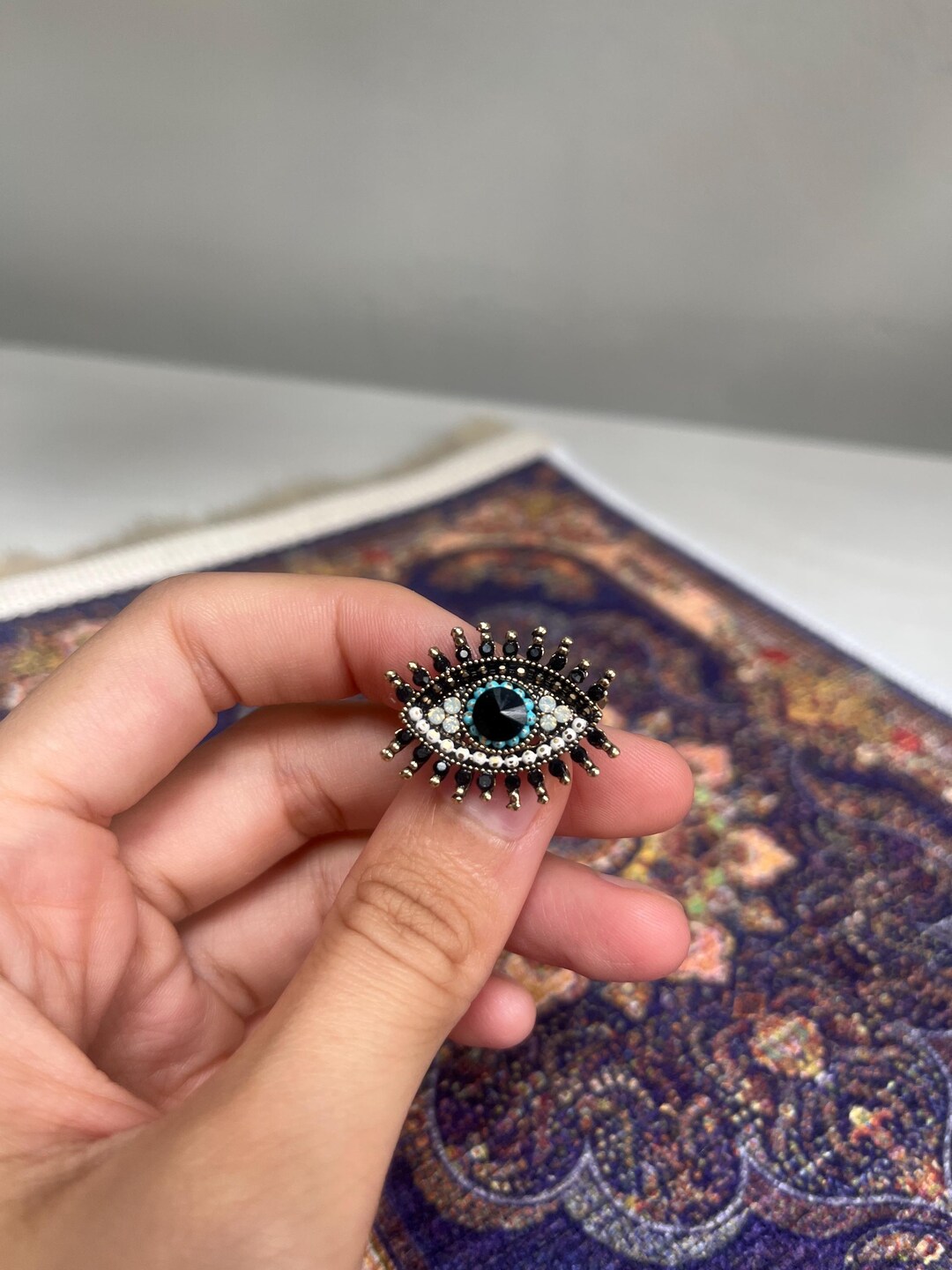 Evil Eye Rhinestone Gorgeous Evil Eye Style Rhinestone / Gemstone Pin/brooch - Etsy