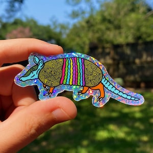 Glitter Trippy Armadillo Sticker