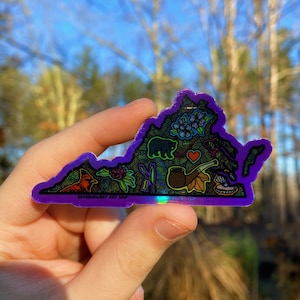 Trippy Holographic Virginia Stickers