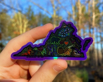 Trippy Holographic Virginia Stickers