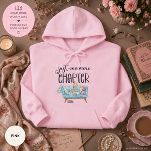 Felpa con cappuccio "One More Chapter", regalo accogliente per gli amanti dei libri, felpa per topi di biblioteca, maglietta per club del libro