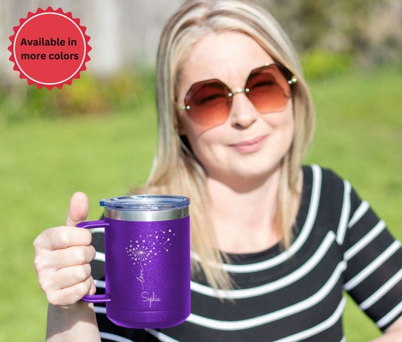 Dandelion Make A Wish Tumbler Travel Mug Gift Mom Daughter Her