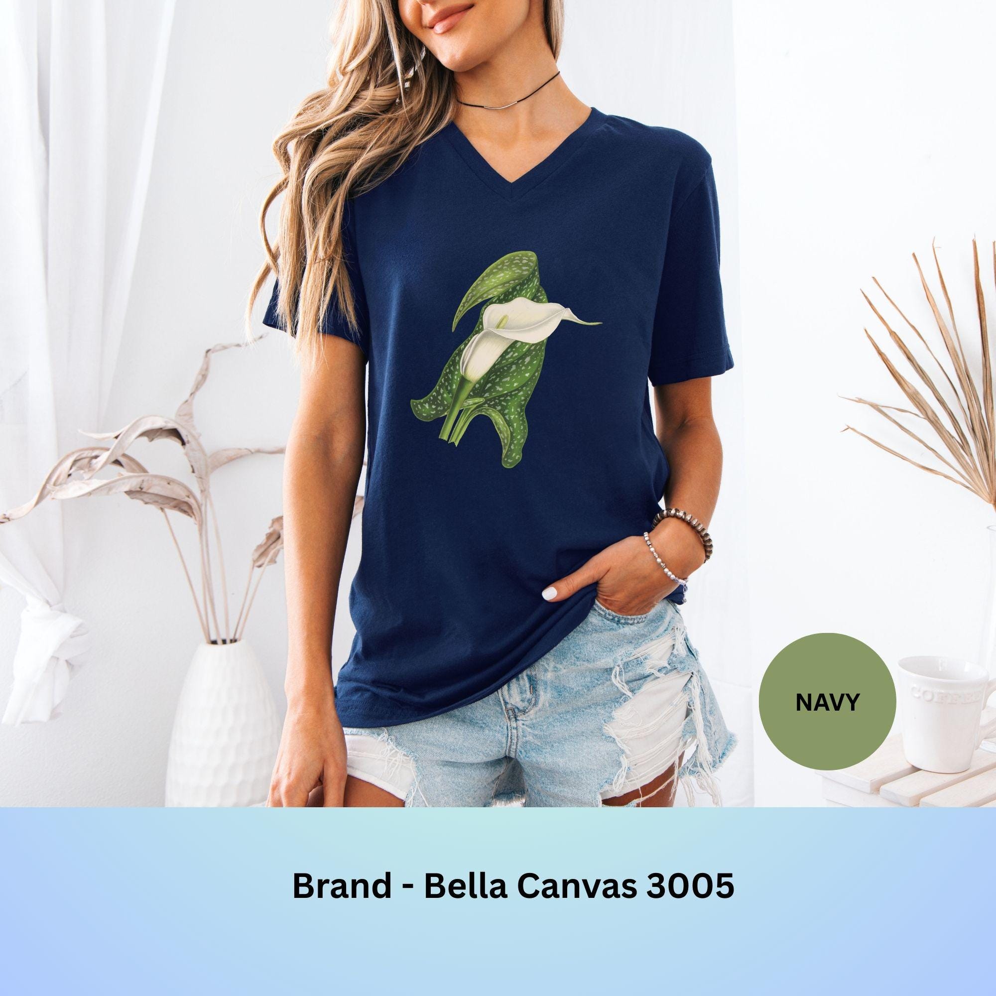 Canna Lily V-neck Tee: Vintage Botanical Plant Lover Shirt - Etsy