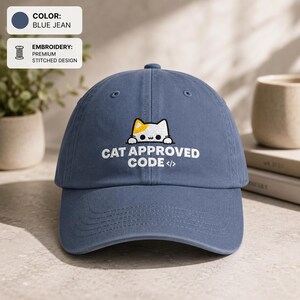 Programmer Gift Hat, Software Engineer Gift, Coding Bootcamp Gift, Cat Lover Developer Hat Embroidered Cat Programmer Hat