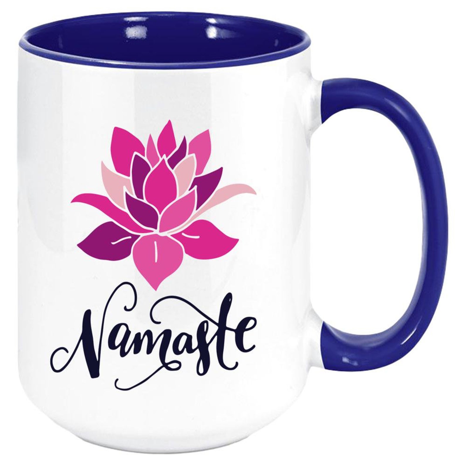 Namaste Coffee Mug White with Colored Inside Positive vibes | Etsy