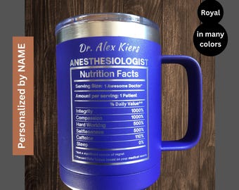 Personalized Anesthesiologist Gift: laser Engraved 15oz Steel Mug