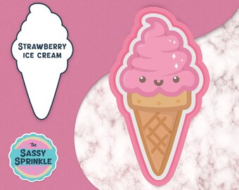 Ice Cream Cone Cookie Cutter, 3D Printed, Summer Cookies