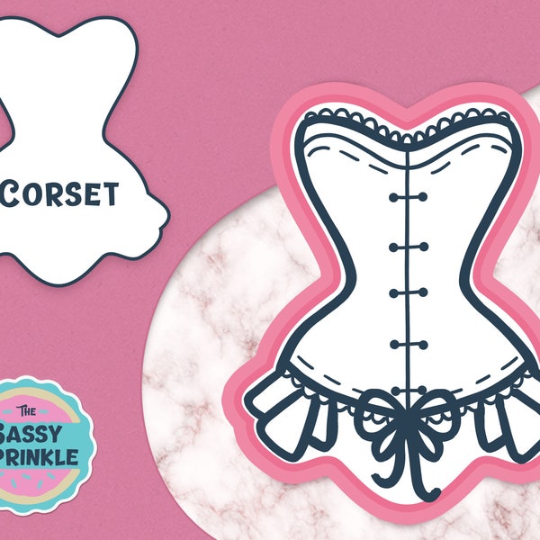 Corset Cookie Cutter, Lingerie Cookie Cutter, Bachelorette Cookie Cutter