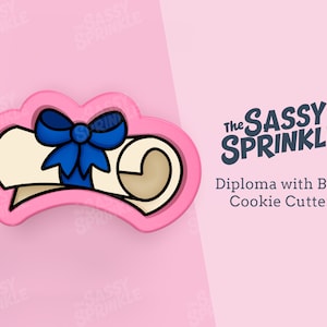 Diploma Cookie Cutter, Graduation cookie cutter, cute diploma with bow