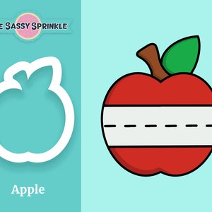Cortador de galletas de manzana del profesor / Cortadores de regreso a clases / Galleta de regreso a clases
