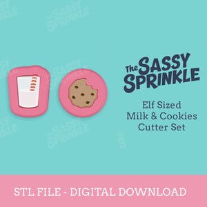 Elf Sized Milk & Cookies Cutter Set STL File | Cookie Cutter STL File | Digital Download