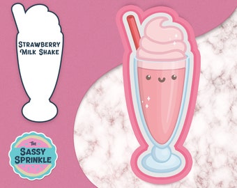 Kawaii Strawberry Milk Shake Cookie Cutter