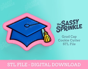 Grad Cap Cookie Cutter STL-bestand, digitale download