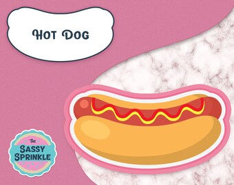 Hot Dog Cookie Cutter, Summer BBQ, Father's Day, 3D Printed