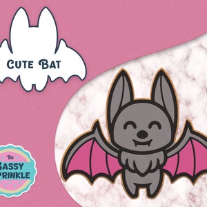 Halloween Cute Bat Cookie Cutter & Stamp