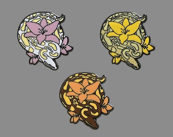 Ball Python Enamel Pins, Ball Python Pins, Ball Python Snake Art, Snake Lover Gift, Python Pins, Reptile Lover Gift, Reptile Pins, Snake Mom