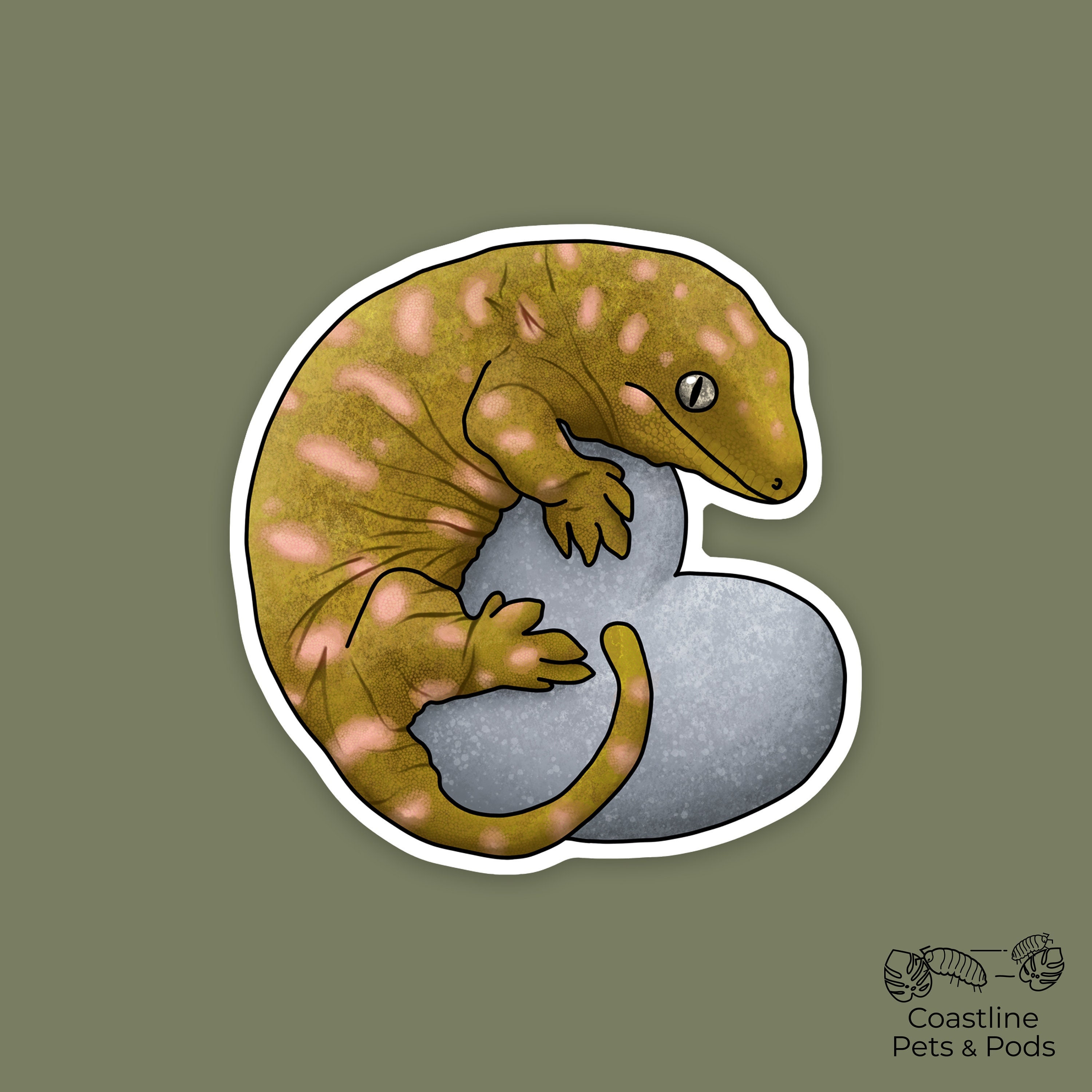 1 Pc - Vinyl Leachianus Gecko Sticker, Gecko Lover Gifts and